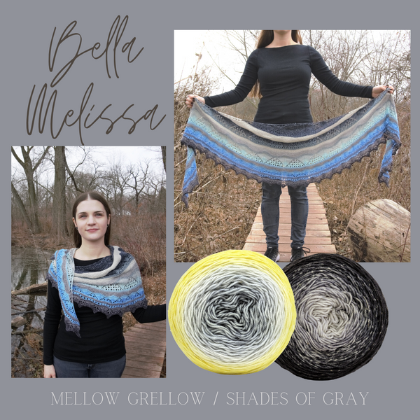 Bella Melissa Shawl Yarn Pack, pattern not included, ready to ship