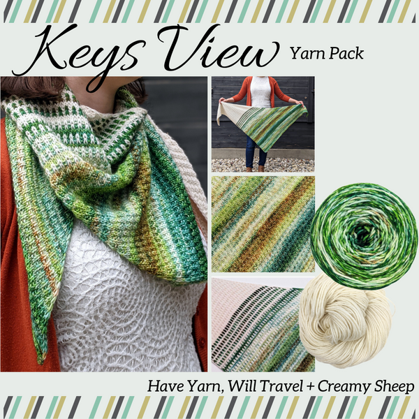 Keys View Shawl Yarn Pack, pattern not included, ready to ship