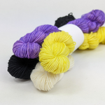 Knitcircus Yarns: Nonbinary Flag: Pride Pack Skein Bundle, various bases and sizes, dyed to order