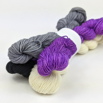 Knitcircus Yarns: Asexual Flag: Pride Pack Skein Bundle, various bases and sizes, dyed to order