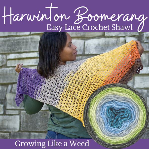 Harwinton Boomerang Crochet Shawl Yarn Pack, pattern not included, ready to ship