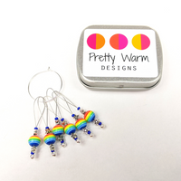 Rainbow Snag Free Stitch Markers, Assorted Sets, Pretty Warm Designs, ready to ship - SALE