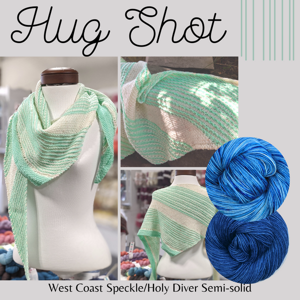 Hug Shot Shawl Yarn Pack, pattern not included, dyed to order