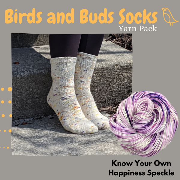 Birds and Buds Socks Yarn Pack, pattern not included, dyed to order