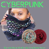 Cyberpunk Cowl Yarn Pack, pattern not included, dyed to order