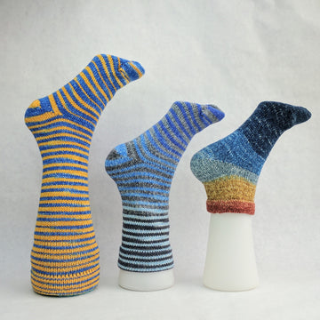 Knitcircus Yarns: Fowl Play Panoramic Gradient Matching Socks Set (large), Breathtaking BFL, ready to ship yarn
