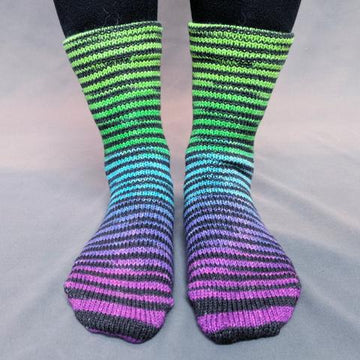 Knitcircus Yarns: Electric Mayhem Extreme Striped Matching Socks Set (large), Greatest of Ease, ready to ship yarn