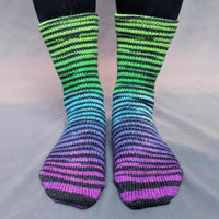 Knitcircus Yarns: Electric Mayhem Extreme Striped Matching Socks Set (medium), Greatest of Ease, ready to ship yarn