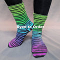 Knitcircus Yarns: Electric Mayhem Extreme Striped Matching Socks Set, dyed to order yarn