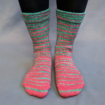 Knitcircus Yarns: Under the Mistletoe Gradient Striped Matching Socks Set (large), Greatest of Ease, ready to ship yarn