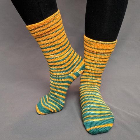 Knitcircus Yarns: Lambeau Leap Gradient Striped Matching Socks Set (medium), Greatest of Ease, ready to ship yarn