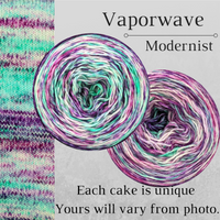 Knitcircus Yarns: Vaporwave Modernist, dyed to order yarn