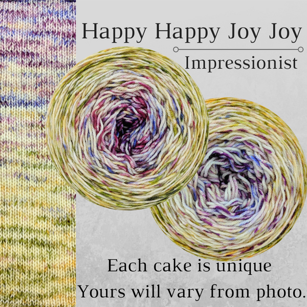 Knitcircus Yarns: Happy Happy Joy Joy Impressionist Gradient, dyed to order yarn