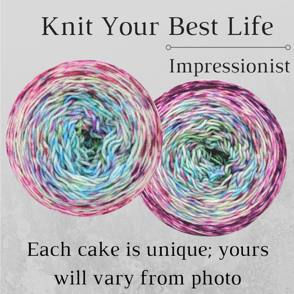 Knitcircus Yarns: Knit Your Best Life Impressionist Gradient, dyed to order yarn