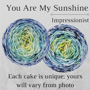 Knitcircus Yarns: You Are My Sunshine Impressionist Gradient, dyed to order yarn