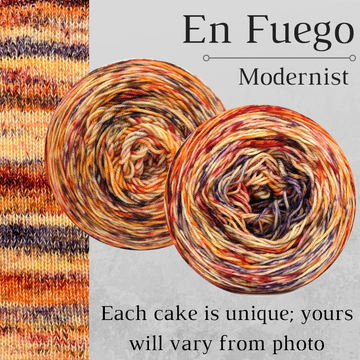 Knitcircus Yarns: En Fuego Modernist, dyed to order yarn