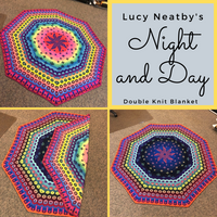Night and Day Double Knit Blanket by Lucy Neatby Yarn Pack, pattern not included, dyed to order