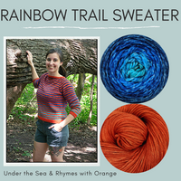 Rainbow Trail Sweater Yarn Pack by Cristina Ghirlanda, pattern not included, ready to ship