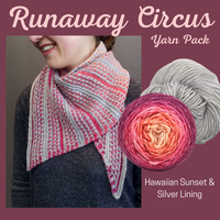 Runaway Circus Shawl Yarn Pack, pattern not included, dyed to order