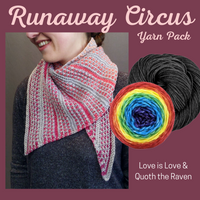 Runaway Circus Shawl Yarn Pack, pattern not included, ready to ship