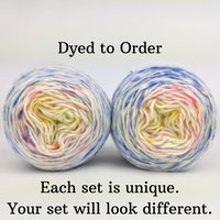 Knitcircus Yarns: Bundle of Joy Impressionist Gradient Matching Socks Set, dyed to order yarn