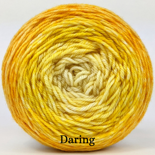Knitcircus Yarns: All the Bacon and Eggs You Have Chromatic Gradient, dyed to order yarn