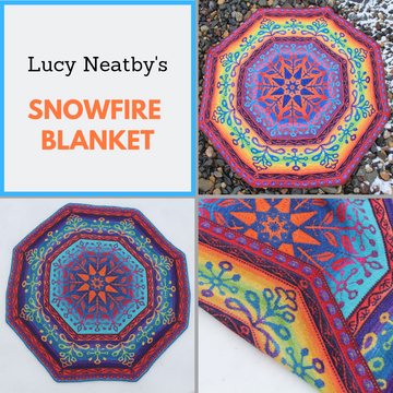 Snowfire Double Knit Blanket by Lucy Neatby Yarn Pack, pattern not included, dyed to order