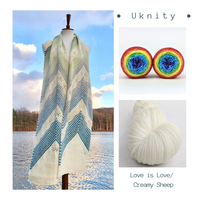Uknity Scarf Yarn Pack, pattern not included, ready to ship