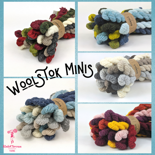 Woolstok Worsted Mini Skein Bundle by Blue Sky Fibers, assorted colors, ready to ship
