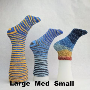 Knitcircus Yarns: Blue-nique Chromatic Gradient Matching Socks Set (medium), Trampoline, ready to ship yarn